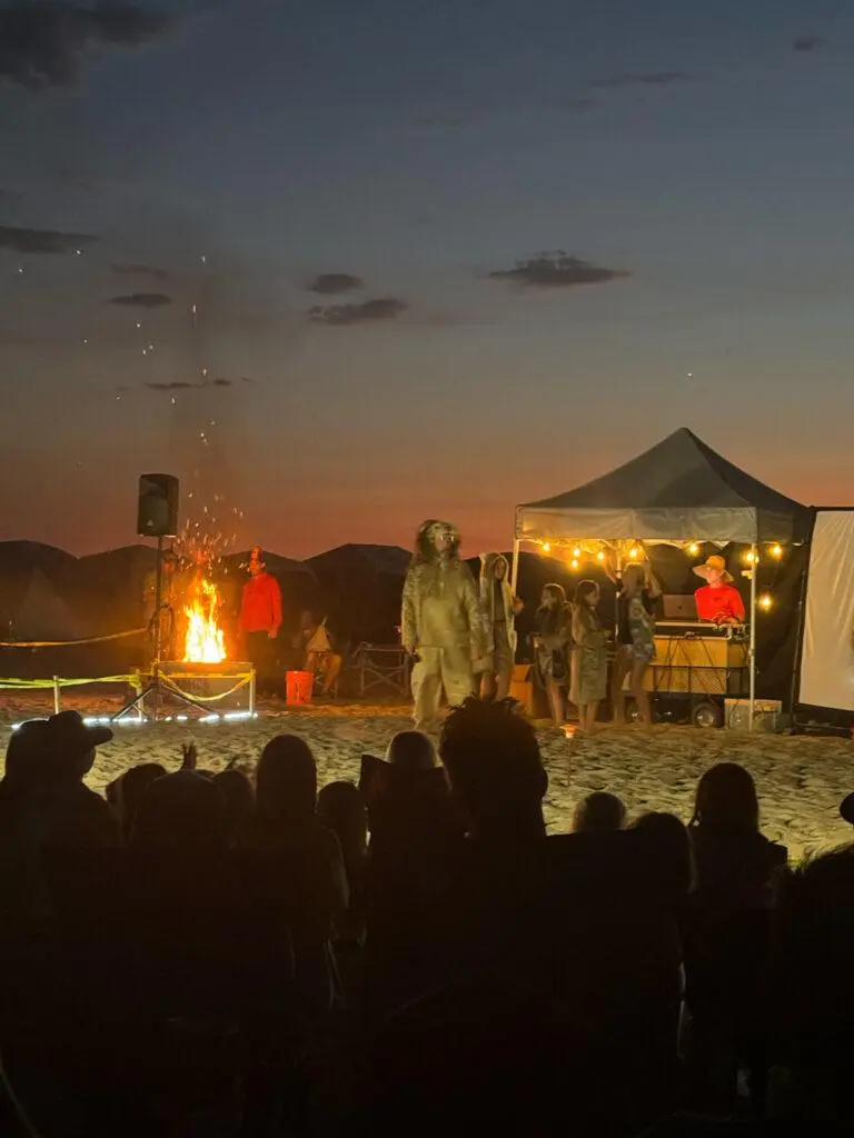 Wildcat families gathered for an evening campfire program